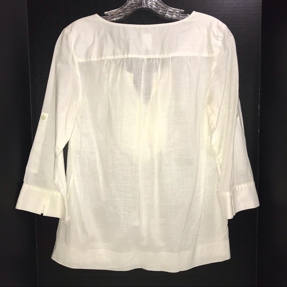 J. Crew top, thin cotton with metal embellished neckline/chest - Picture 5 of 10